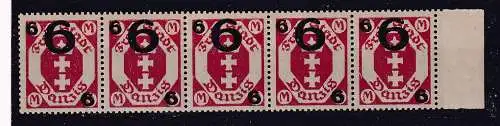 Freie Stadt Danzig  Nr 106 Streifen Falz / Gummimängel / *