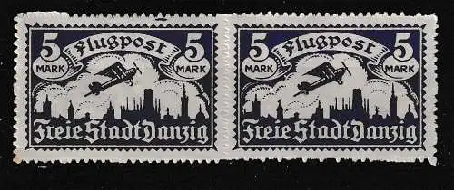 Freie Stadt Danzig  Nr 116 Paar Falz / Gummimängel / *