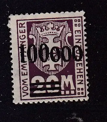 Freie Stadt Danzig Portomarken  Nr 29 Falz / Gummimängel / *