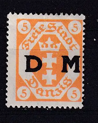 Freie Stadt Danzig Dienstmarken  Nr 1 Falz / Gummimängel / *