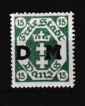 Freie Stadt Danzig Dienstmarken  Nr 3 Falz / Gummimängel / *