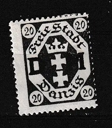 Freie Stadt Danzig Dienstmarken  Nr 4 Falz / Gummimängel / *