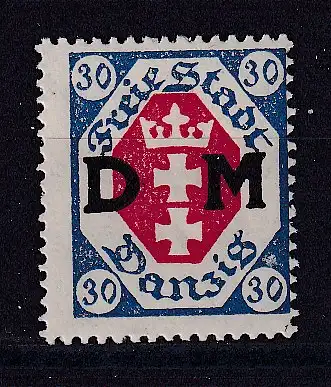 Freie Stadt Danzig Dienstmarken  Nr 6 Falz / Gummimängel / *