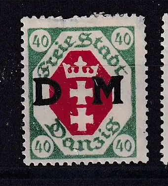 Freie Stadt Danzig Dienstmarken  Nr 7 Falz / Gummimängel / *