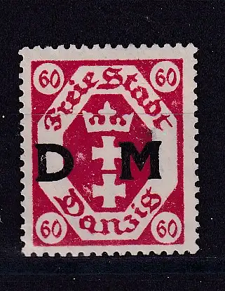 Freie Stadt Danzig Dienstmarken  Nr 9 Falz / Gummimängel / *