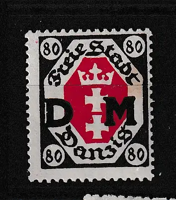 Freie Stadt Danzig Dienstmarken  Nr 10 Falz / Gummimängel / *