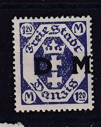Freie Stadt Danzig Dienstmarken  Nr 12 Falz / Gummimängel / *