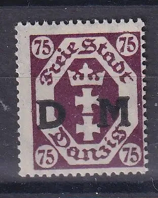 Freie Stadt Danzig Dienstmarken  Nr 15 Falz / Gummimängel / *