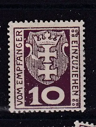 Freie Stadt Danzig Portomarken  Nr 1 Falz / Gummimängel / *