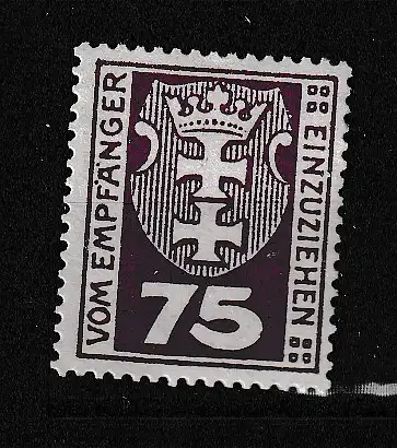 Freie Stadt Danzig Portomarken  Nr 5 Falz / Gummimängel / *