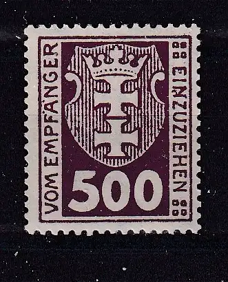 Freie Stadt Danzig Portomarken  Nr 12 Falz / Gummimängel / *