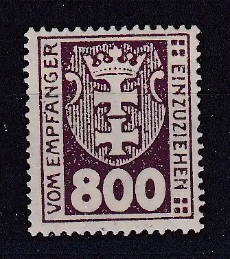 Freie Stadt Danzig Portomarken  Nr 13 Falz / Gummimängel / *
