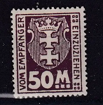 Freie Stadt Danzig Portomarken  Nr 23 Falz / Gummimängel / *