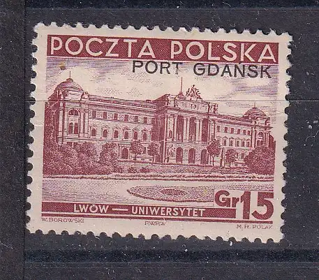 Freie Stadt Danzig Polnische Post  Nr 33 Falz / Gummimängel / *