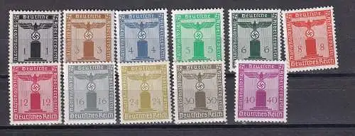 Deutsches Reich Dienstmarken  Nr 144/54 Postfrisch / **