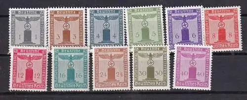 Deutsches Reich Dienstmarken  Nr 155/65 Postfrisch / **