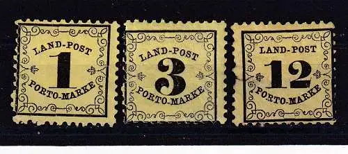 Altdeutschland Baden Landpost-Portomarken  Nr 1/3 Gestempelt (Posten)