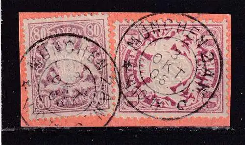 Altdeutschland Bayern  Nr 53 52 Briefstück Gestempelt (Posten)