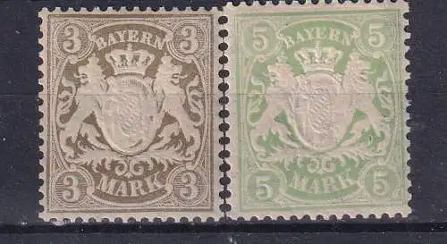 Altdeutschland Bayern  Nr 69/70 Falz / Gummimängel / *