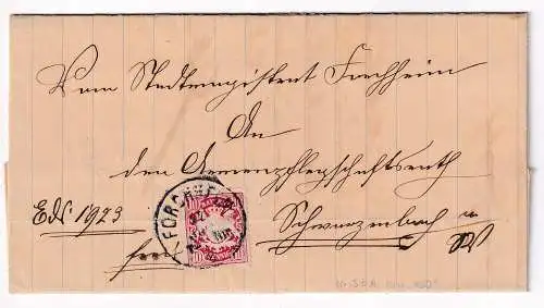Altdeutschland Bayern  Nr Brief Bayern Stempel Forchheim Brief