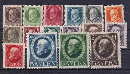 Altdeutschland Bayern  Nr 94/109 Falz / Gummimängel / *