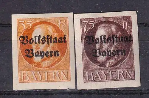 Altdeutschland Bayern  Nr 134/35 Falz / Gummimängel / *