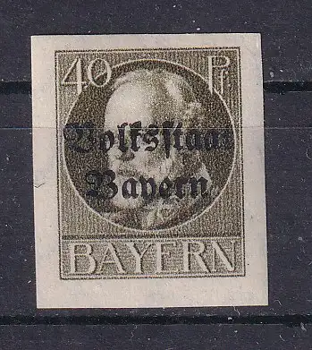 Altdeutschland Bayern  Nr 124 B Falz / Gummimängel / *