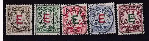 Altdeutschland Bayern Dienstmarken  Nr 1/5 Gestempelt (Posten)