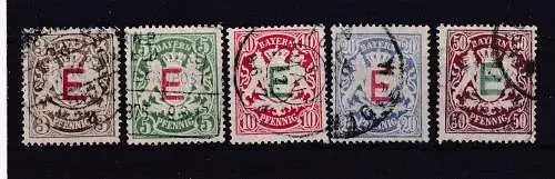 Altdeutschland Bayern Dienstmarken  Nr 1/5 Gestempelt (Posten)