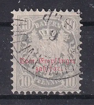 Altdeutschland Bayern Portomarken  Nr 10 Gestempelt (Posten)