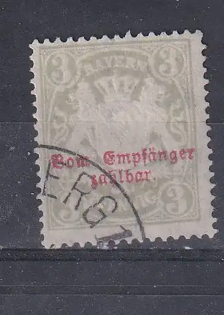 Altdeutschland Bayern Portomarken  Nr 10 Gestempelt (Posten)