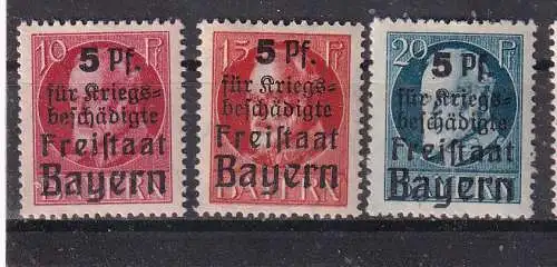Altdeutschland Bayern Portomarken  Nr 171/73 Falz / Gummimängel / *