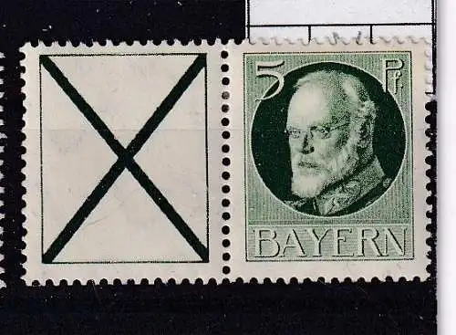 Altdeutschland Bayern  Nr W 5 Falz / Gummimängel / *