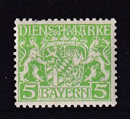 Altdeutschland Bayern Dienstmarken  Nr 17 Falz / Gummimängel / *
