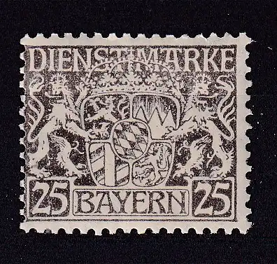 Altdeutschland Bayern Dienstmarken  Nr 21 Falz / Gummimängel / *