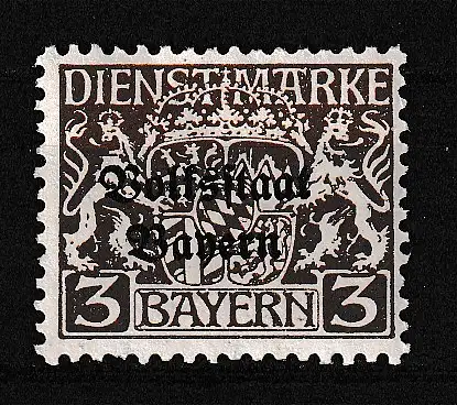 Altdeutschland Bayern Dienstmarken  Nr 30 Falz / Gummimängel / *
