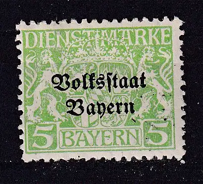 Altdeutschland Bayern Dienstmarken  Nr 31 Falz / Gummimängel / *