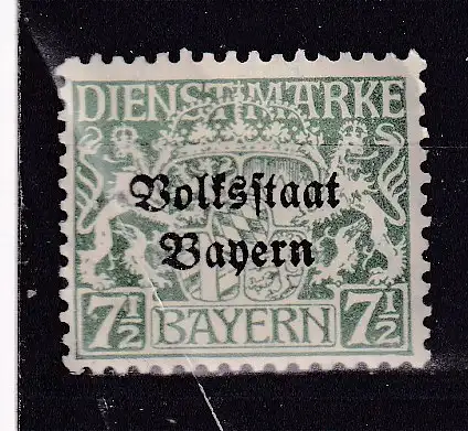 Altdeutschland Bayern Dienstmarken  Nr 32 Falz / Gummimängel / *