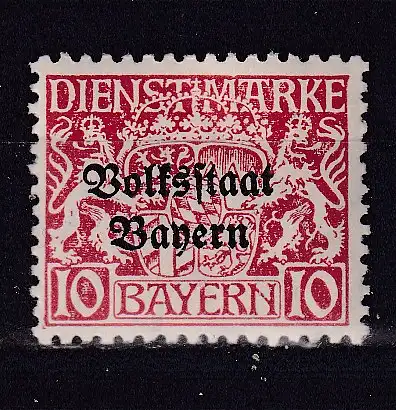 Altdeutschland Bayern Dienstmarken  Nr 33 Falz / Gummimängel / *