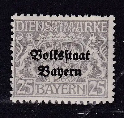 Altdeutschland Bayern Dienstmarken  Nr 36 Falz / Gummimängel / *