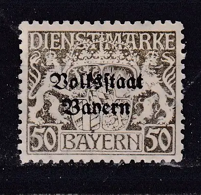 Altdeutschland Bayern Dienstmarken  Nr 39 Falz / Gummimängel / *