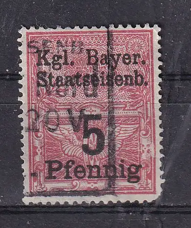 Altdeutschland Bayern  Nr Staatseisenbahn Pf 5 Gestempelt (Posten)