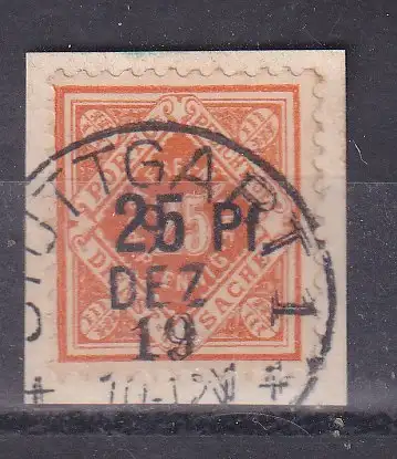 Altd. Württemberg Dienstmarken  Nr 122 Gestempelt (Posten)