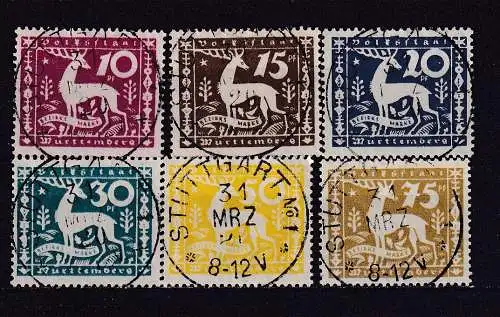 Altd. Württemberg Dienstmarken  Nr 144/49 Gestempelt (Posten)