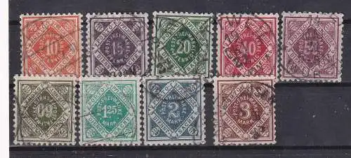 Altd. Württemberg Dienstmarken  Nr 150/58 Gestempelt (Posten)