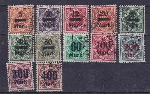 Altd. Württemberg Dienstmarken  Nr 159/70 Gestempelt (Posten)