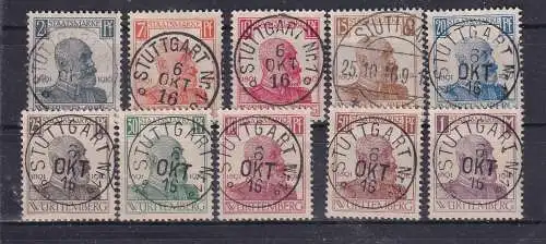 Altd. Württemberg Dienstmarken  Nr 241/50 Gestempelt (Posten)