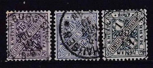 Altd. Württemberg Dienstmarken  Nr 252/54 Gestempelt (Posten)