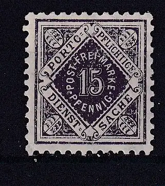 Altd. Württemberg Dienstmarken  Nr 131 Falz / Gummimängel / *