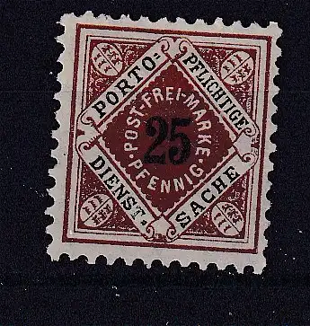 Altd. Württemberg Dienstmarken  Nr 130 Falz / Gummimängel / *